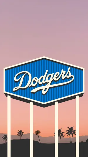 Los Angeles Dodgers Sign Sunset Backdrop Wallpaper