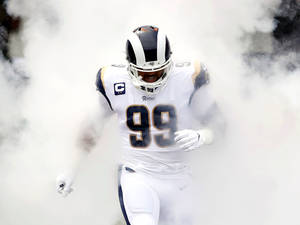 Los Angeles Rams Aaron Donald Smoky Artwork Wallpaper