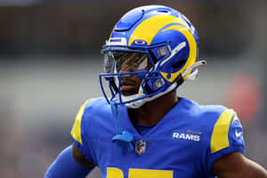 Los Angeles Rams Playerin Blue Uniform Wallpaper