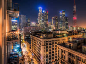 Los Angeles Skyline At Night Wallpaper