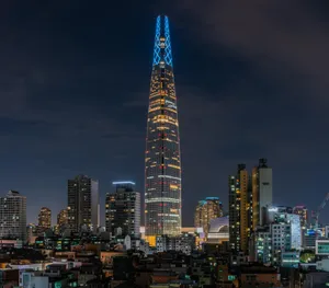 Lotte World Tower Night Skyline Wallpaper