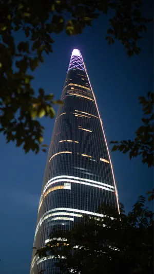 Lotte World Tower Night View Wallpaper