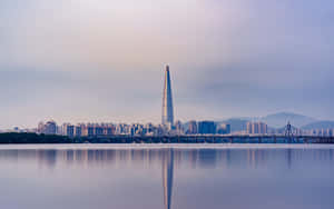 Lotte World Tower Skyline Reflection Wallpaper