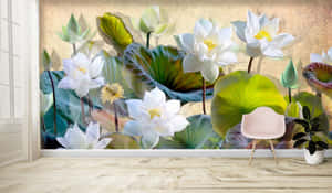Lotus Flower Wall Mural Interior Wallpaper