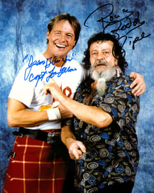 Lou Albanoand Colleague Autographed Photo Wallpaper