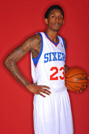 Lou Williams In Sixers Jersey Wallpaper