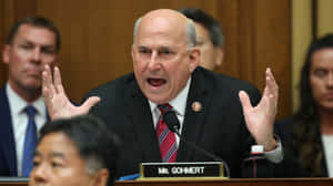 Louie Gohmert Expressing His Views Passionately Wallpaper