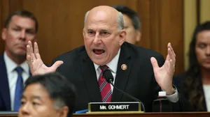 Louie Gohmert Expressing His Views Passionately Wallpaper