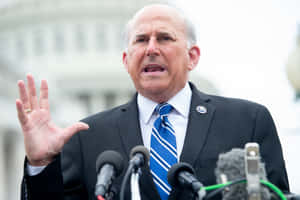 Louie Gohmert Wearing Striped Blue Necktie Wallpaper