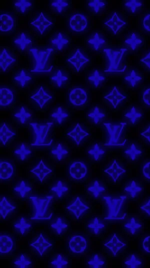 Louis Vuitton Blue-purple On Black Wallpaper