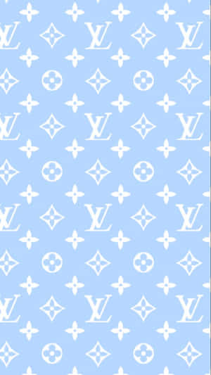 Louis Vuitton Monogram Pattern In Blue And White Wallpaper