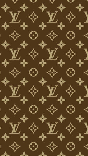 Louis Vuitton Monogram Pattern In Brown And Beige Wallpaper