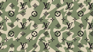 Louis Vuitton Print On Camouflage Wallpaper