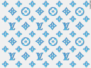 Louis Vuitton Print Skyblue Wallpaper
