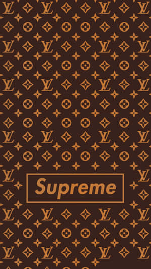 Louis Vuitton Print Supreme Classic Brown Wallpaper