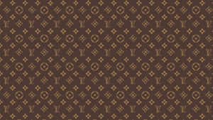 Louis Vuitton Wallpaper Pattern In Brown And Gold Wallpaper