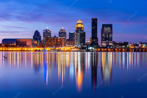 Louisville City Lights On The River Wallpaper