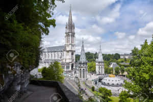 Lourdes Sanctuary Scenic View Wallpaper