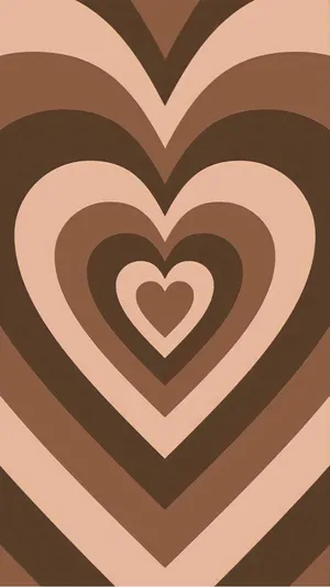 Love Aesthetic Brown Hearts Wallpaper