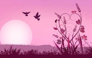 Love Birds Vector Art Wallpaper