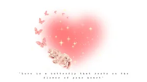 Love Butterfly Heart Wallpaper