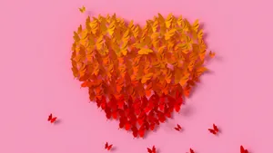 Love Butterfly Heart Art Wallpaper