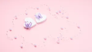 Love Butterfly Heart Decor Wallpaper