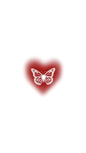 Love Butterfly Heart Design Wallpaper