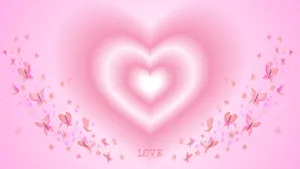 Love Butterfly Heart Design Wallpaper