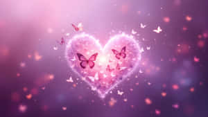 Love Butterfly Heart Magic Wallpaper