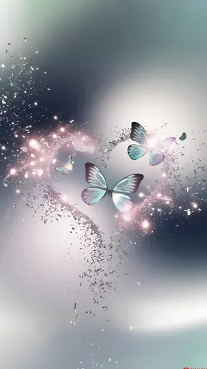 Love Butterfly Heart Magic Wallpaper
