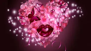 Love Butterfly Heart Magic Wallpaper