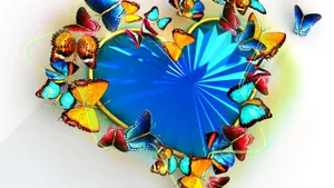 Love Butterfly Heart Wallpaper