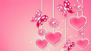 Love Butterfly Hearts Wallpaper