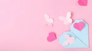 Love Butterfly Paper Art Wallpaper