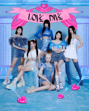 Love Dive Kpop Group Promo Photo Wallpaper