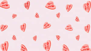 Love Hearts Pattern Aesthetic Wallpaper Wallpaper