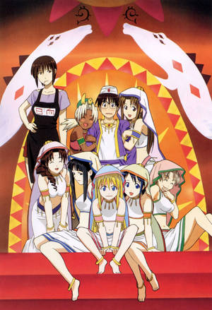 Love Hina Characters Arabian Outfit Wallpaper