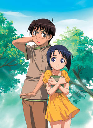 Love Hina Keitaro And Shinobu Wallpaper