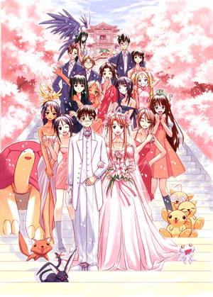 Love Hina Keitaro Naru Wedding Wallpaper