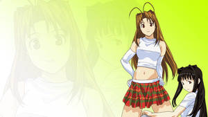 Love Hina Naru And Motoko Wallpaper