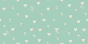 Love Is In The Air With Mint Green Hearts Wallpaper