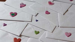 Love Letters With Heart Stickers Wallpaper