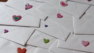 Love Letters With Heart Stickers Wallpaper
