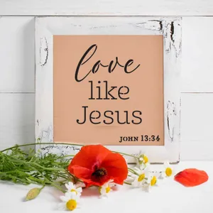 Love Like Jesus Floral Frame Art Wallpaper