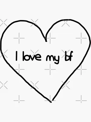 Love My B F Heart Doodle Wallpaper
