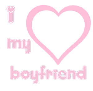Love My Boyfriend Pink Heart Graphic Wallpaper