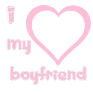Love My Boyfriend Pink Heart Graphic Wallpaper