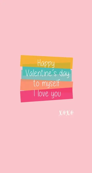 Love Myself Cute Valentines Day Sticky Tabs Wallpaper