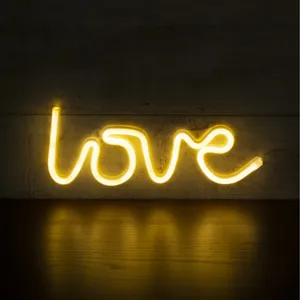 Love On Neon Yellow Text Wallpaper